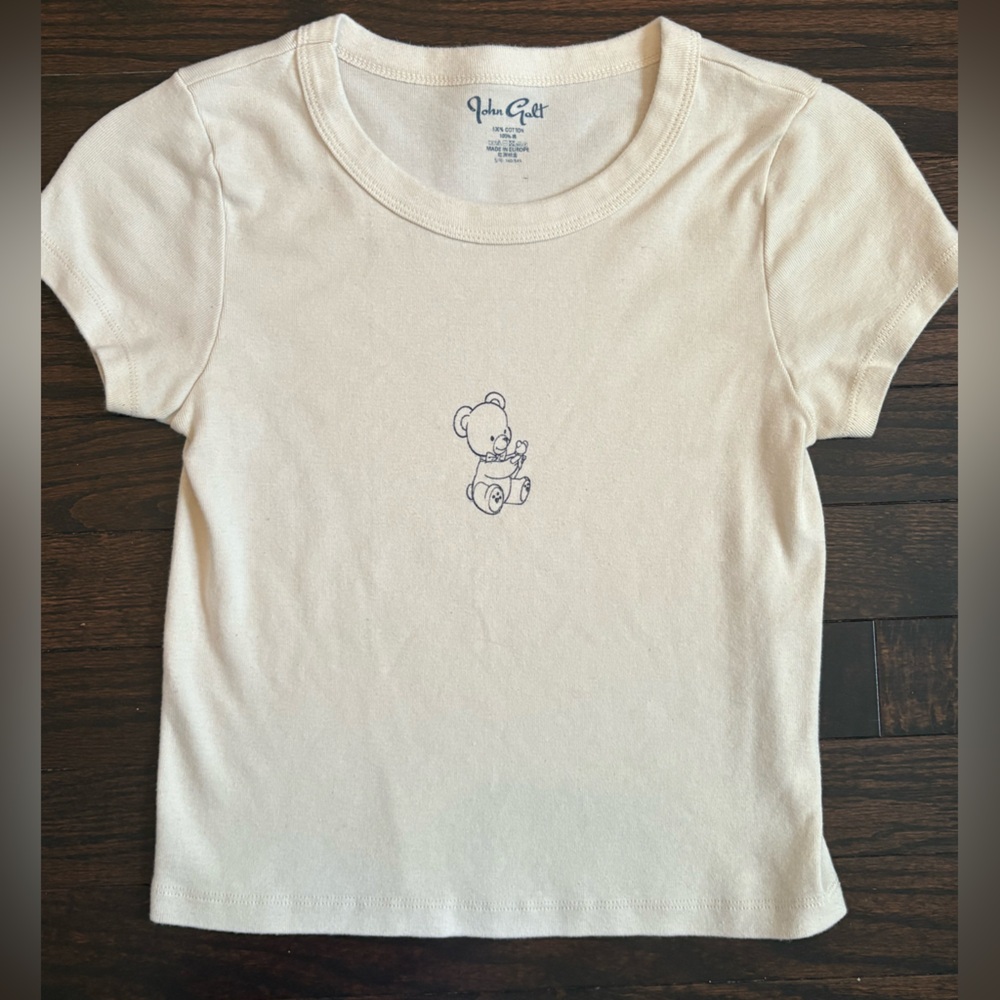 Brandy Melville Cream Bear Baby Tee